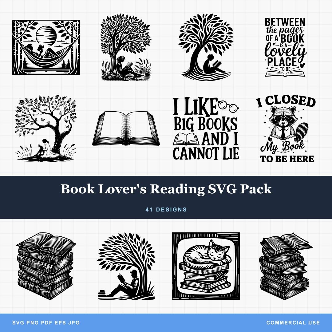 Book Lovers Reading Svg Pack