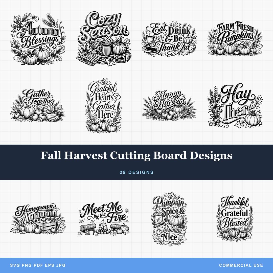 Fall Harvest Cutting Board Designs