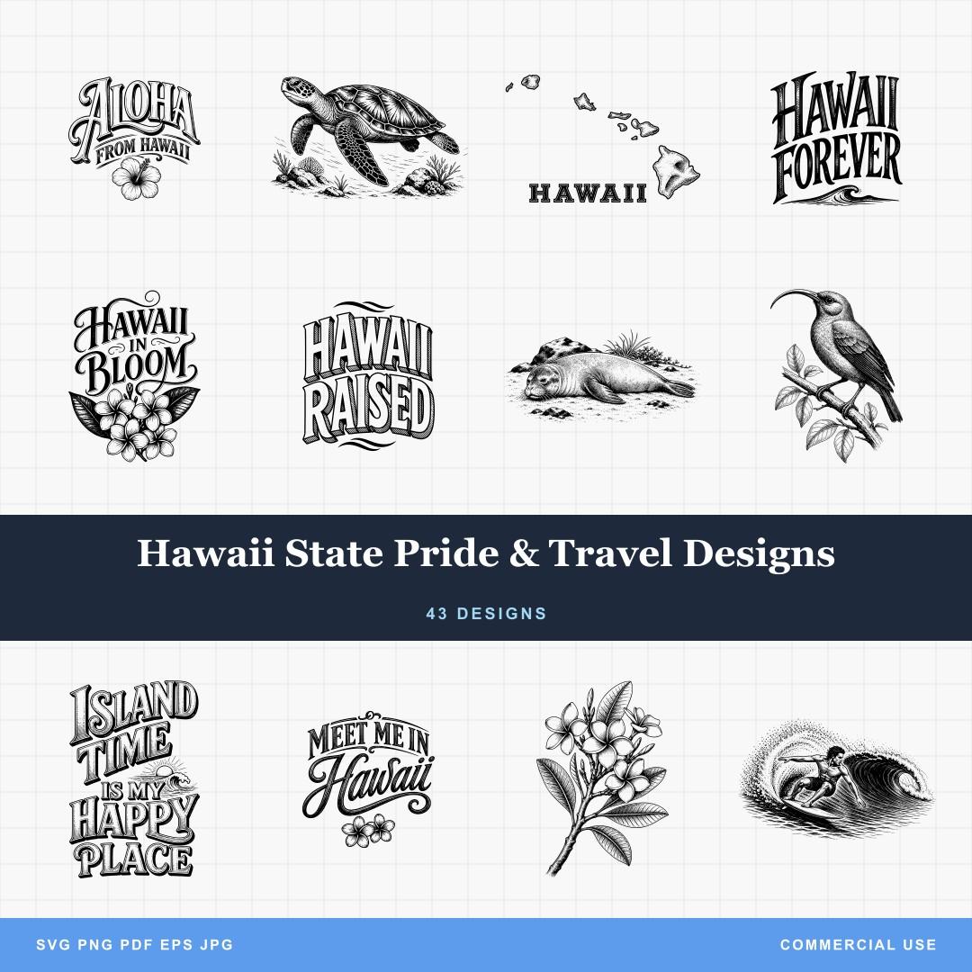 Hawaii State Pride & Travel Designs