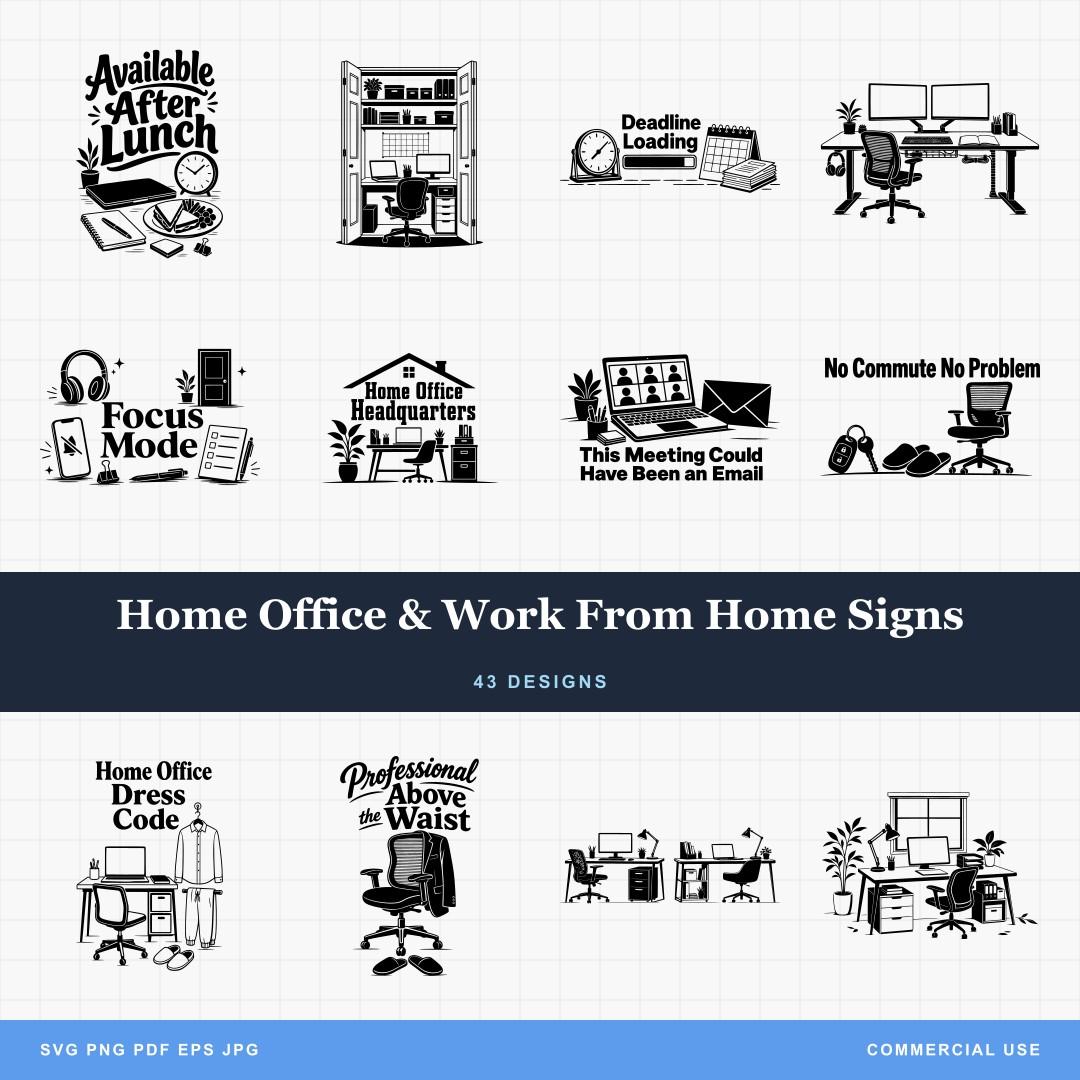 Home Office & Work From Home Signs