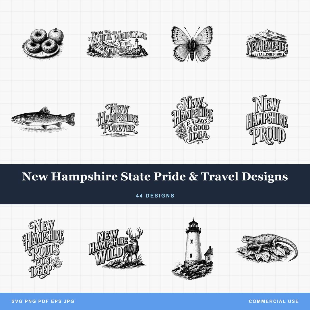 New Hampshire State Pride & Travel Designs