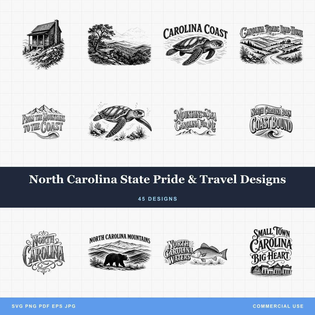 North Carolina State Pride & Travel Designs
