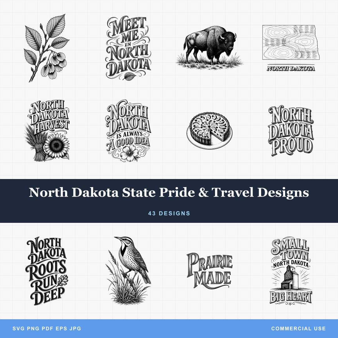 North Dakota State Pride & Travel Designs