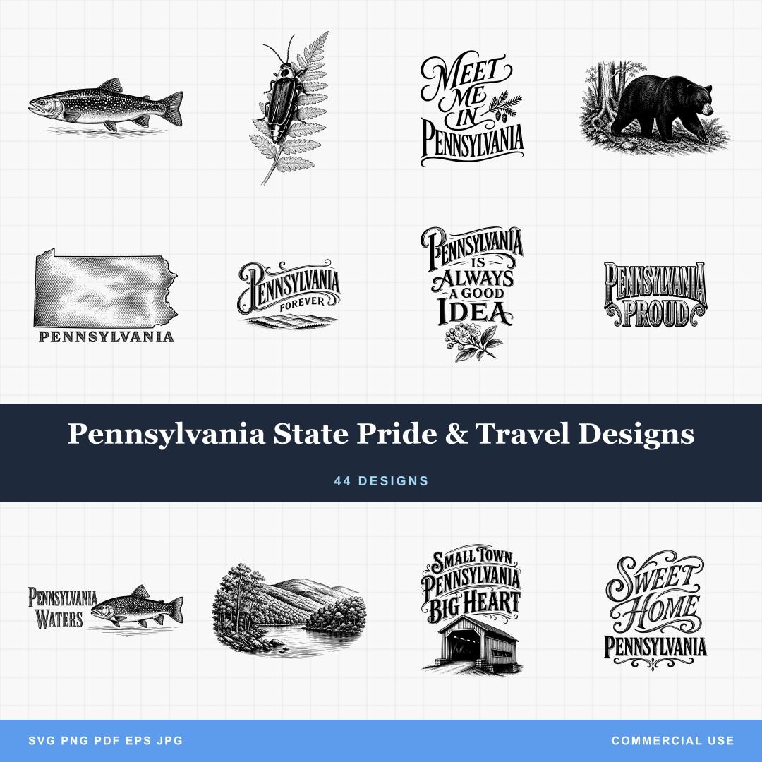 Pennsylvania State Pride & Travel Designs