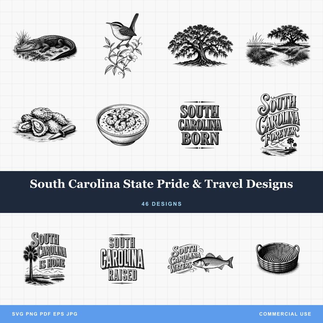 South Carolina State Pride & Travel Designs