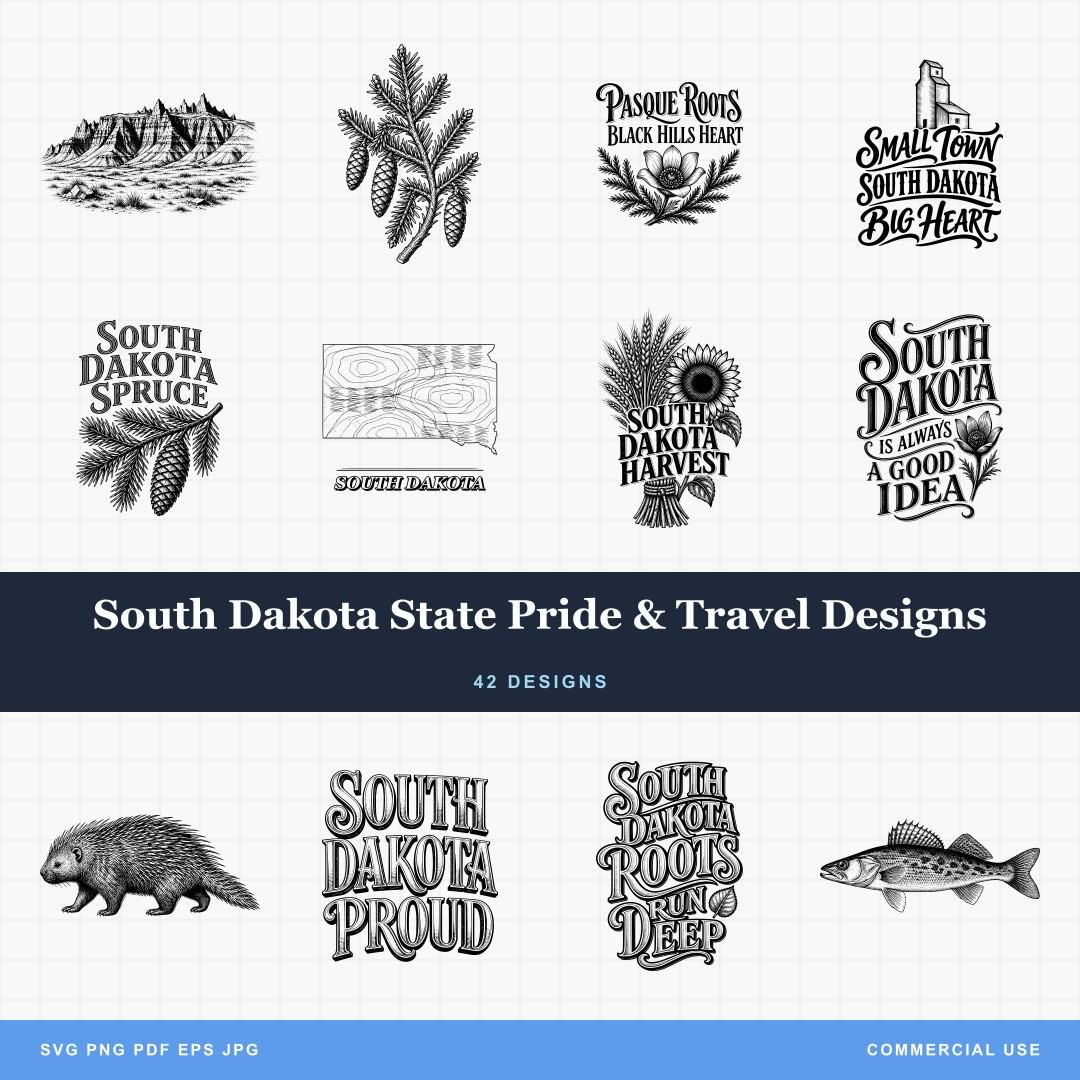 South Dakota State Pride & Travel Designs