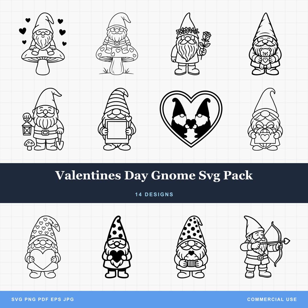 Valentines Day Gnome Svg Pack