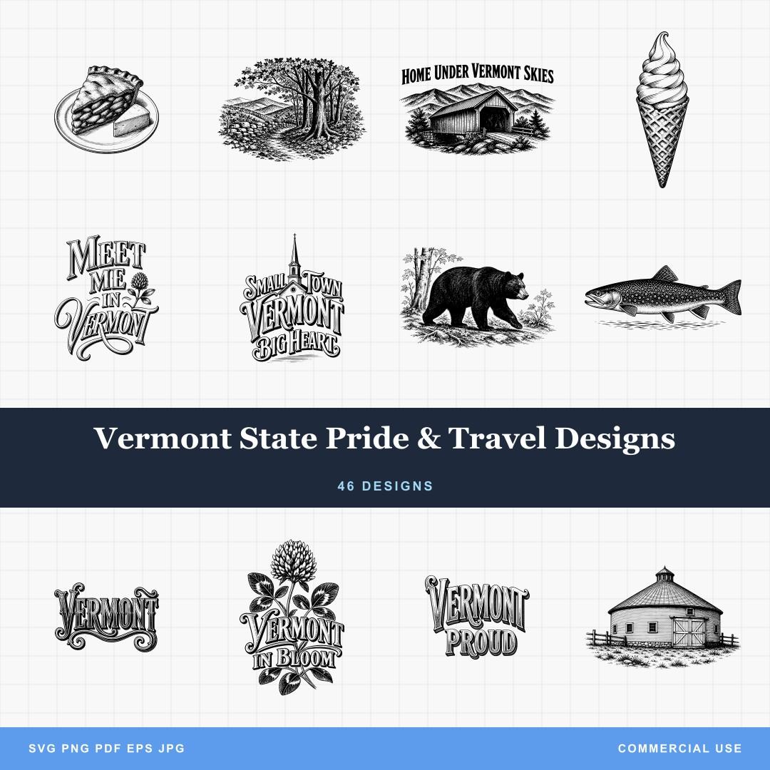 Vermont State Pride & Travel Designs