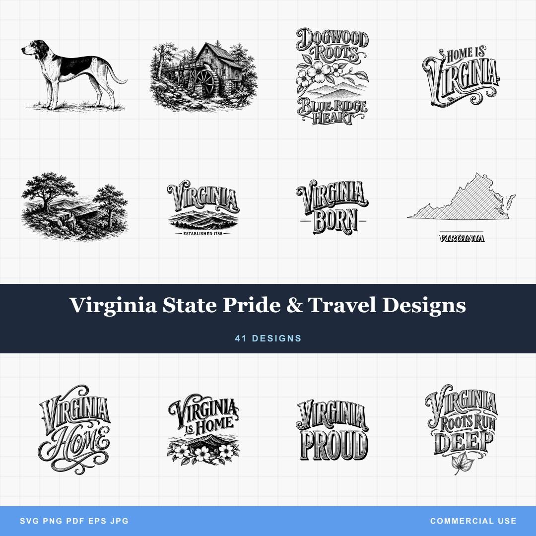 Virginia State Pride & Travel Designs