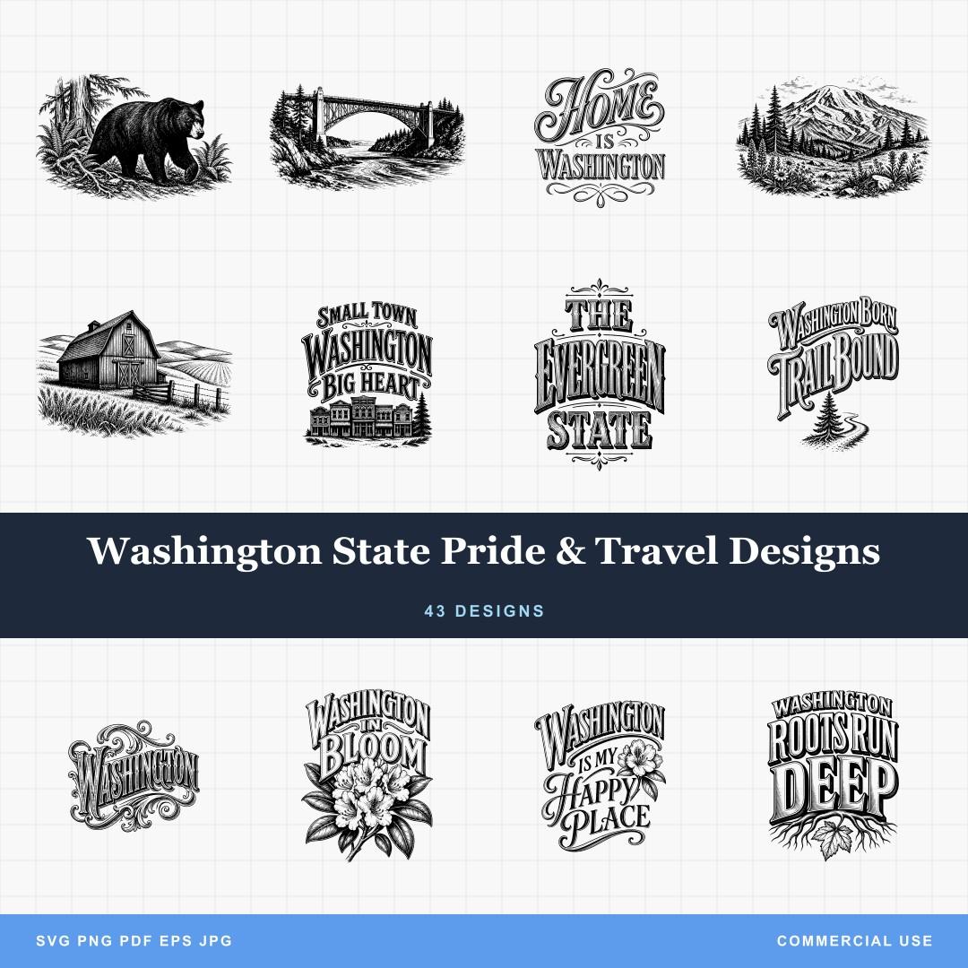 Washington State Pride & Travel Designs
