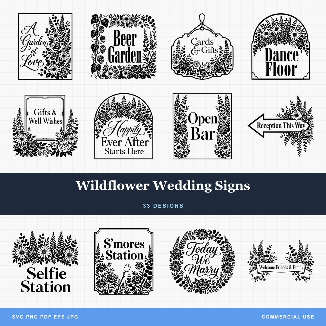 Wildflower Wedding Signs