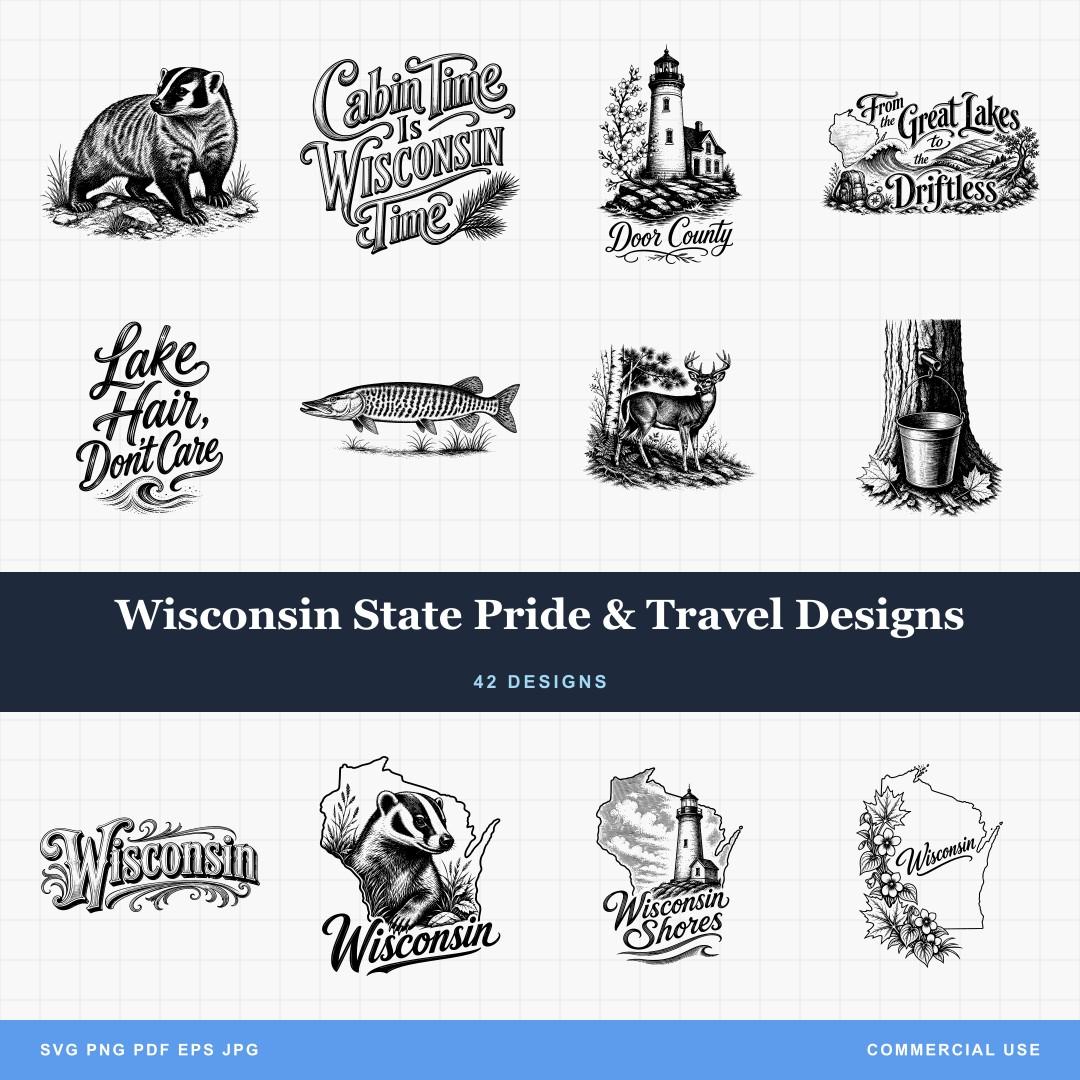 Wisconsin State Pride & Travel Designs