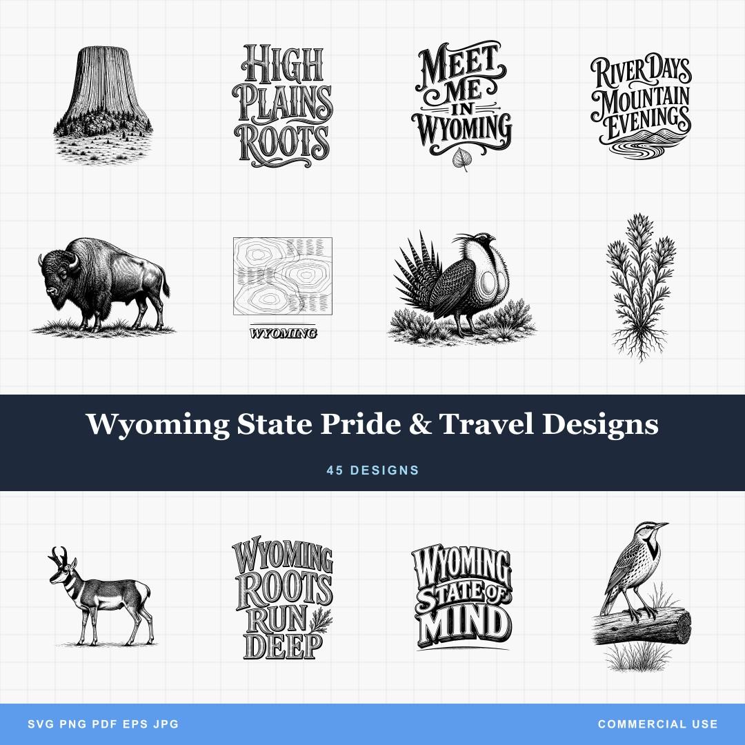 Wyoming State Pride & Travel Designs